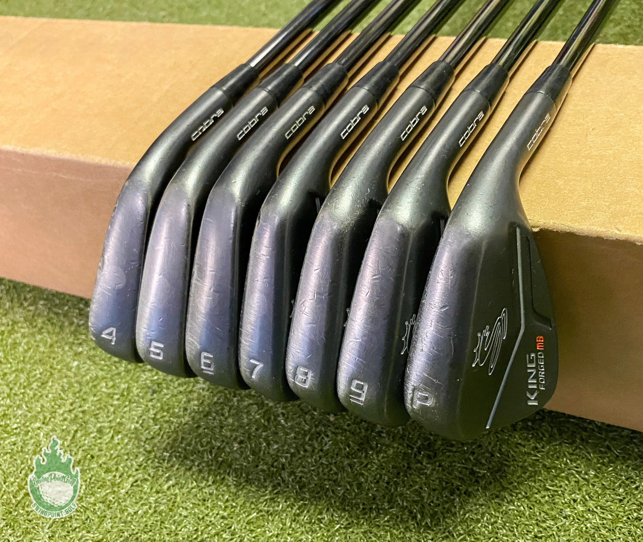 Used Cobra King Forged CB/MB Combo Irons 4-PW $-Taper 120g Stiff Steel Golf Set 3 Used Cobra King Forged CB/MB Combo Irons 4-PW $-Taper 120g Stiff Steel Golf Set