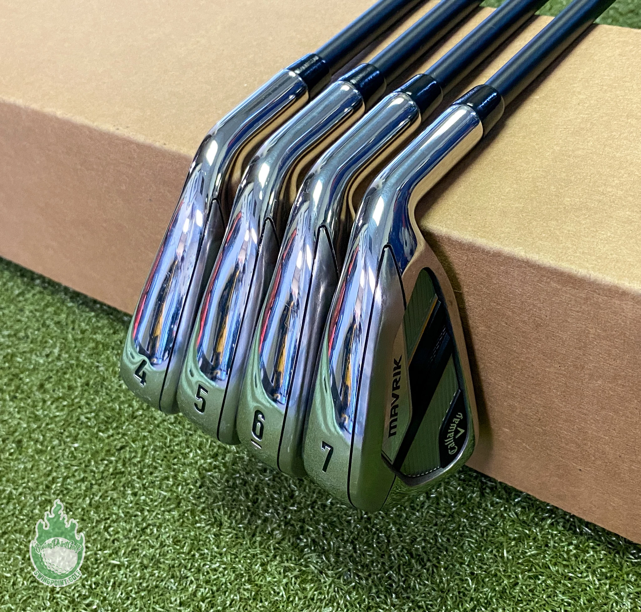Used RH Callaway Mavrik Irons 4-7 KBS TGI 90g Stiff Flex Graphite Golf Club Set 3 Used RH Callaway Mavrik Irons 4-7 KBS TGI 90g Stiff Flex Graphite Golf Club Set