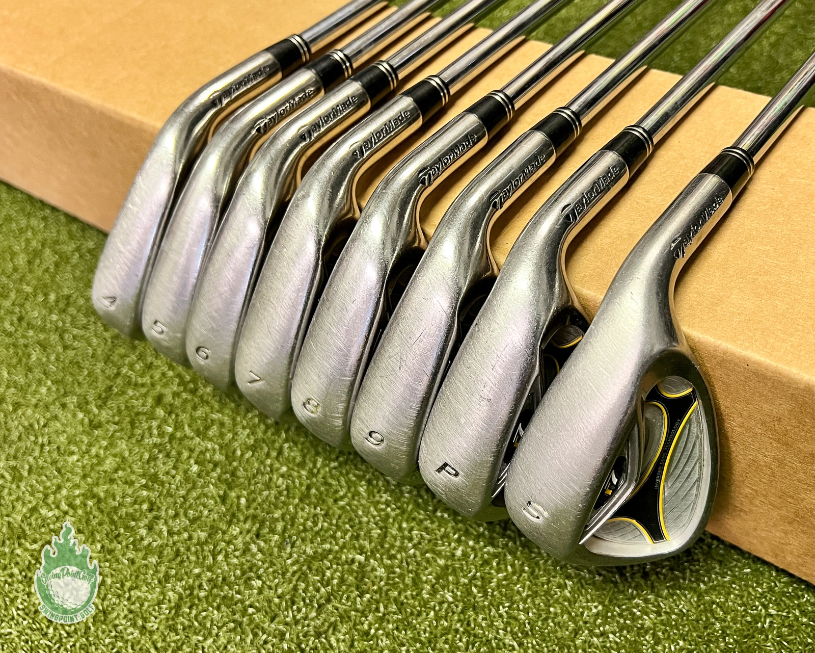 Used Right Handed TaylorMade R7 Irons 4-PW/SW 90g Stiff Steel Golf Club Set 3 Used Right Handed TaylorMade R7 Irons 4-PW/SW 90g Stiff Steel Golf Club Set