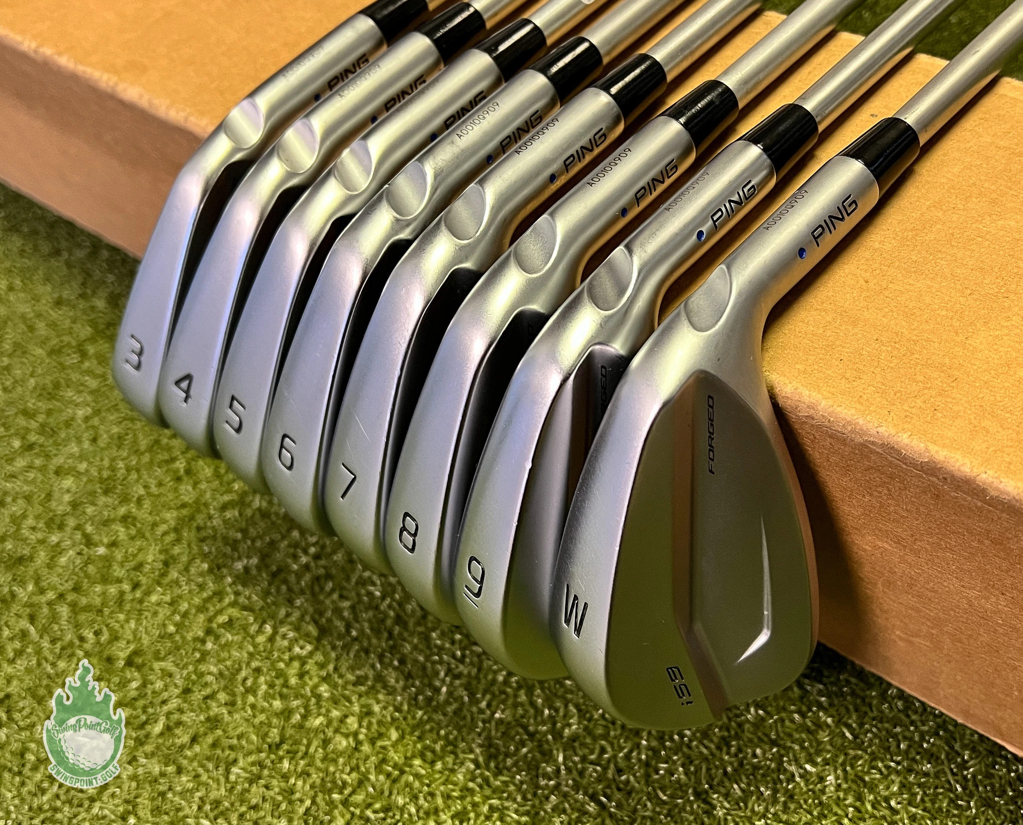 Used RH Ping Blue Dot I59 Forged Irons 3-PW C-Taper 125g Stiff+ Steel Golf Set 3 Used RH Ping Blue Dot I59 Forged Irons 3-PW C-Taper 125g Stiff+ Steel Golf Set
