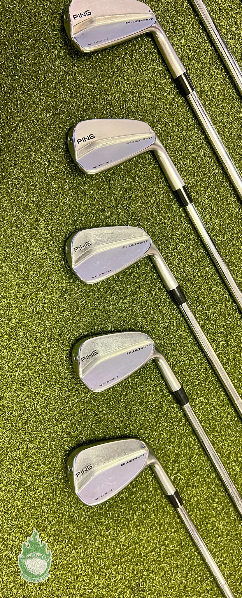 RH Ping Blue Dot Blueprint Forged Irons 4-PW TI X100 X-Stiff Steel Golf Set 10 RH Ping Blue Dot Blueprint Forged Irons 4-PW TI X100 X-Stiff Steel Golf Set - Image 8