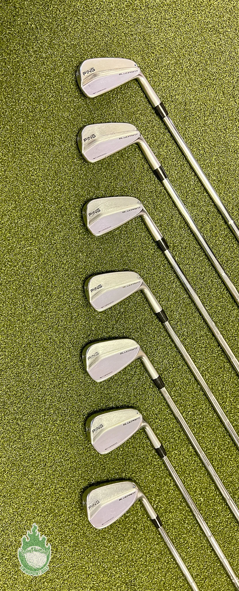 RH Ping Blue Dot Blueprint Forged Irons 4-PW TI X100 X-Stiff Steel Golf Set 9 RH Ping Blue Dot Blueprint Forged Irons 4-PW TI X100 X-Stiff Steel Golf Set - Image 7