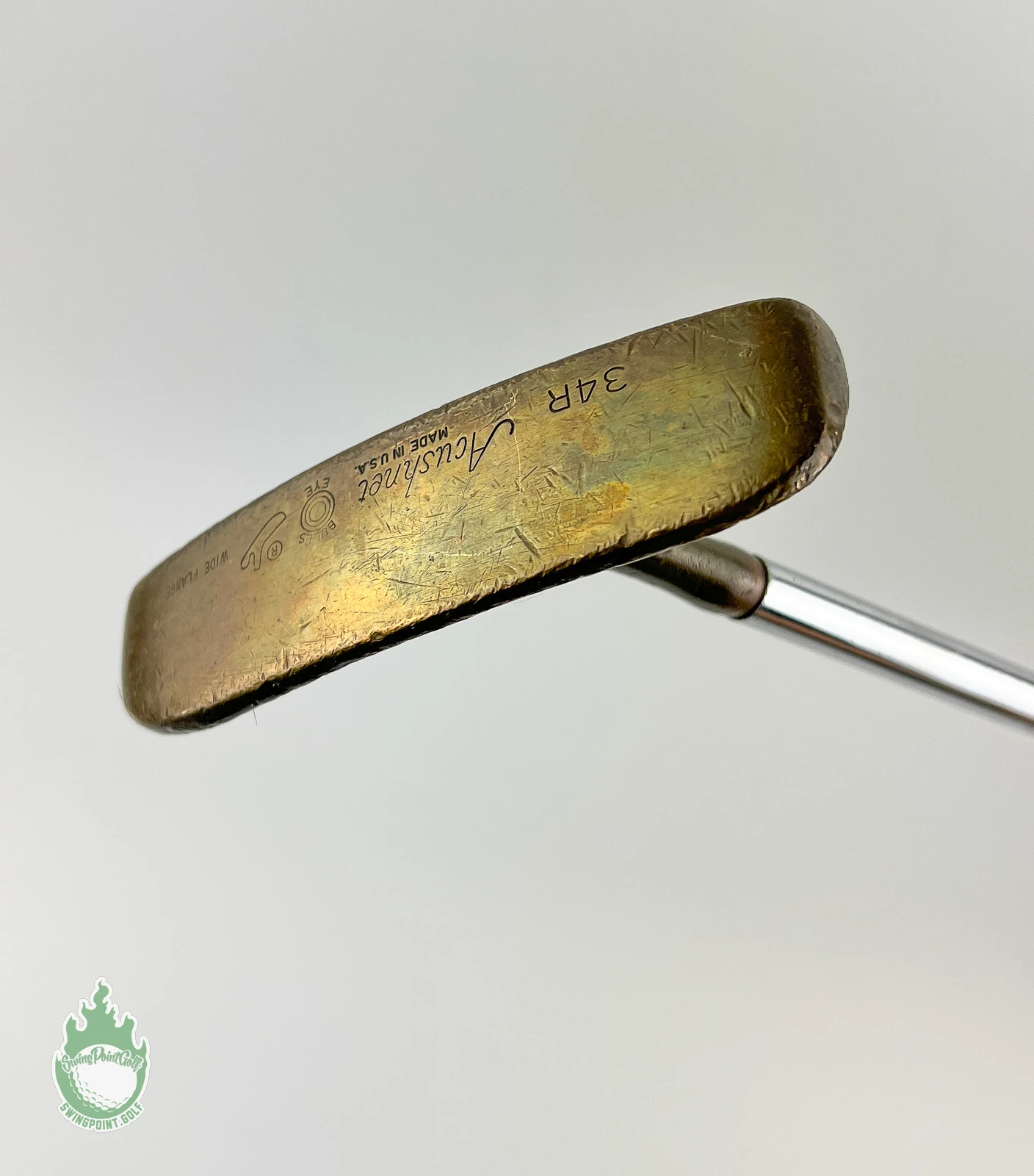 Used Right Handed Acushnet Bullseye Wide Flange 34R 34″ Steel Putter Golf Club 13 Used Right Handed Acushnet Bullseye Wide Flange 34R 34″ Steel Putter Golf Club - Image 11