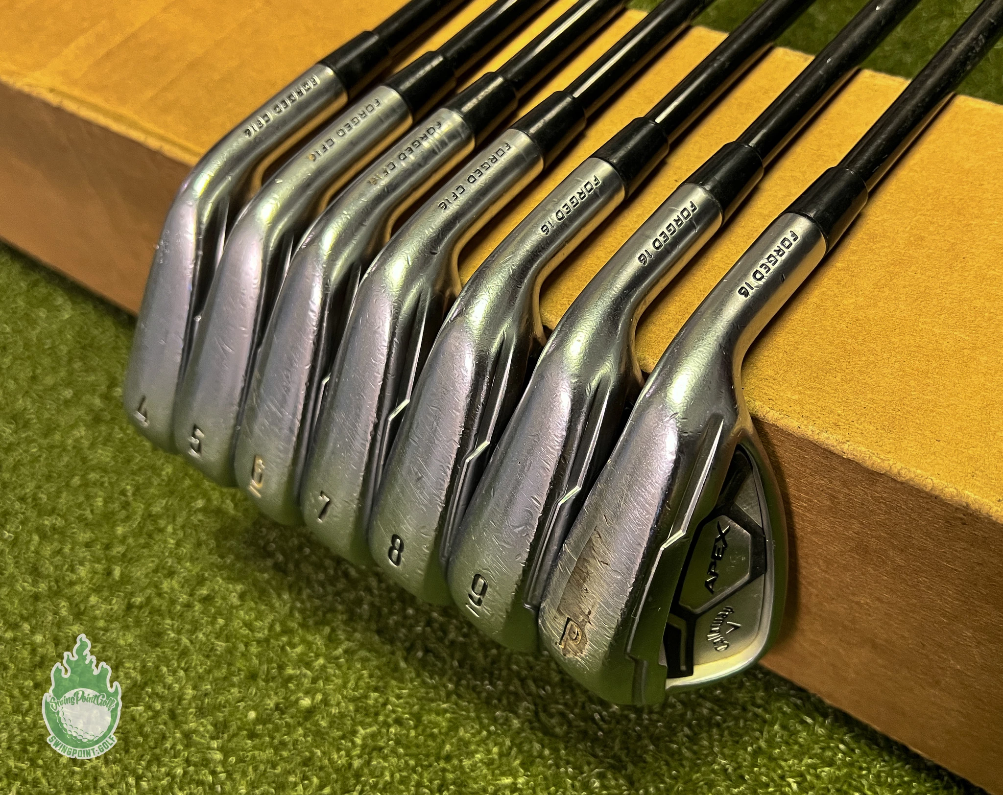 Used Callaway APEX Forged CF16 Irons 4-PW Tour AD 85g Regular Graphite Golf Set 3 Used Callaway APEX Forged CF16 Irons 4-PW Tour AD 85g Regular Graphite Golf Set
