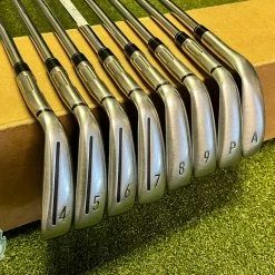 Used RH TaylorMade M5 Irons 4-PW/AW XP 100 S300 Stiff Flex Steel Golf Club Set -Callaway Club Shop IMG 3792 1
