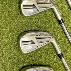 Used RH TaylorMade M5 Irons 4-PW/AW XP 100 S300 Stiff Flex Steel Golf Club Set -Callaway Club Shop IMG 3795 1