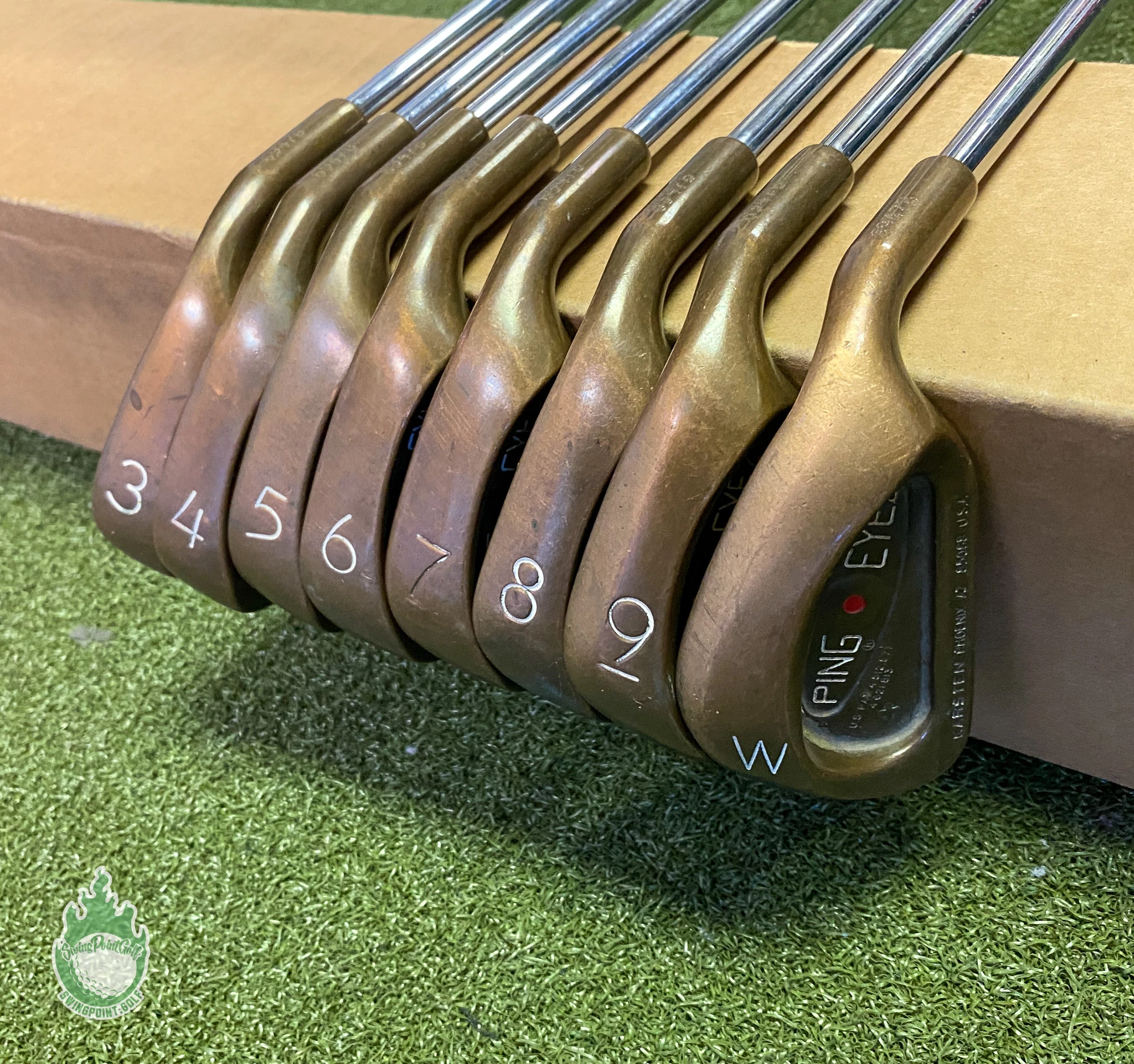 Used RH Ping Red Dot Eye 2 Beryllium Copper Irons 3-PW Stiff Steel Golf Set 3 Used RH Ping Red Dot Eye 2 Beryllium Copper Irons 3-PW Stiff Steel Golf Set