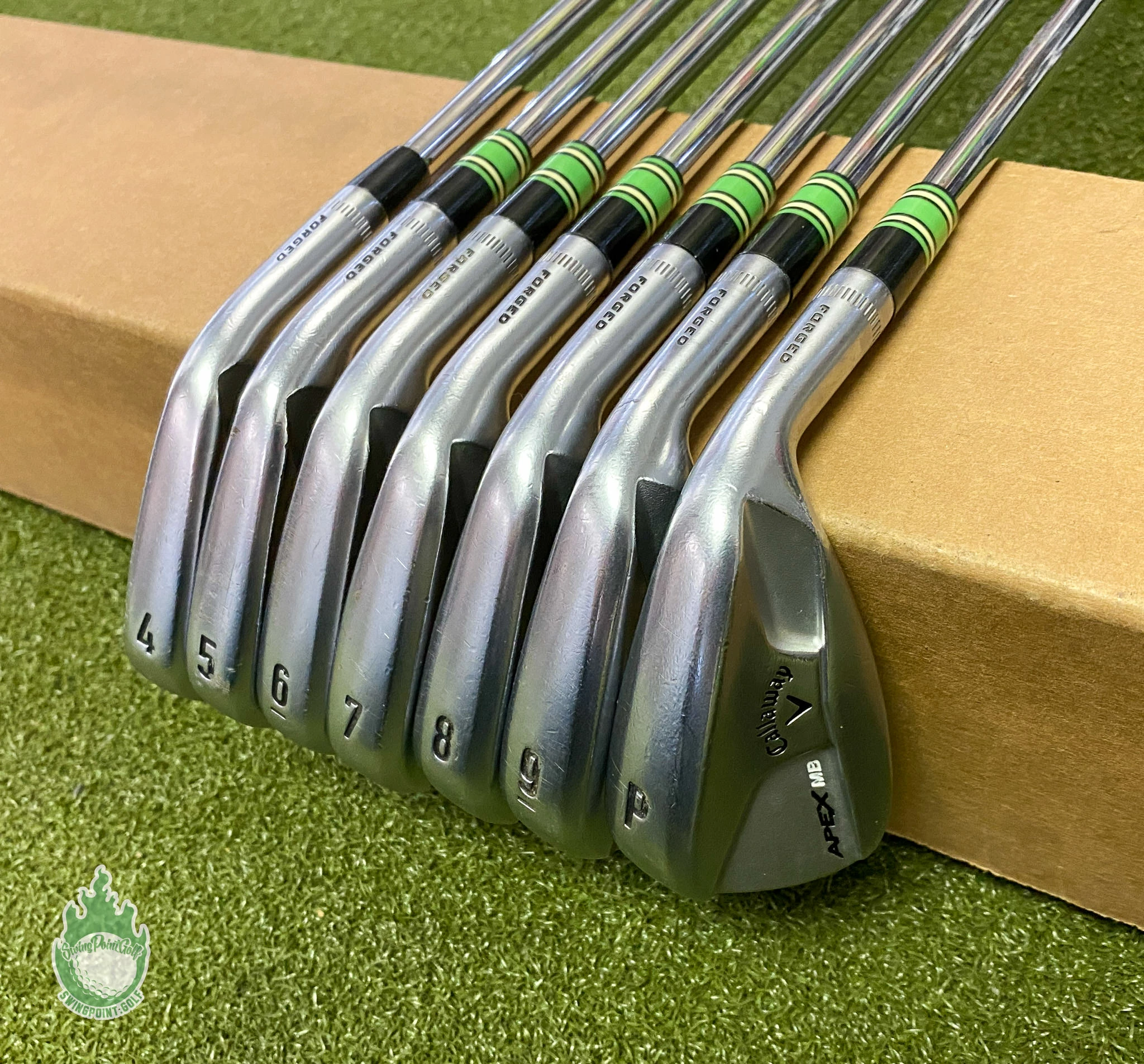 Used RH Callaway APEX MB Forged Irons 4-PW KBS 110g Stiff Flex Steel Golf Set 3 Used RH Callaway APEX MB Forged Irons 4-PW KBS 110g Stiff Flex Steel Golf Set