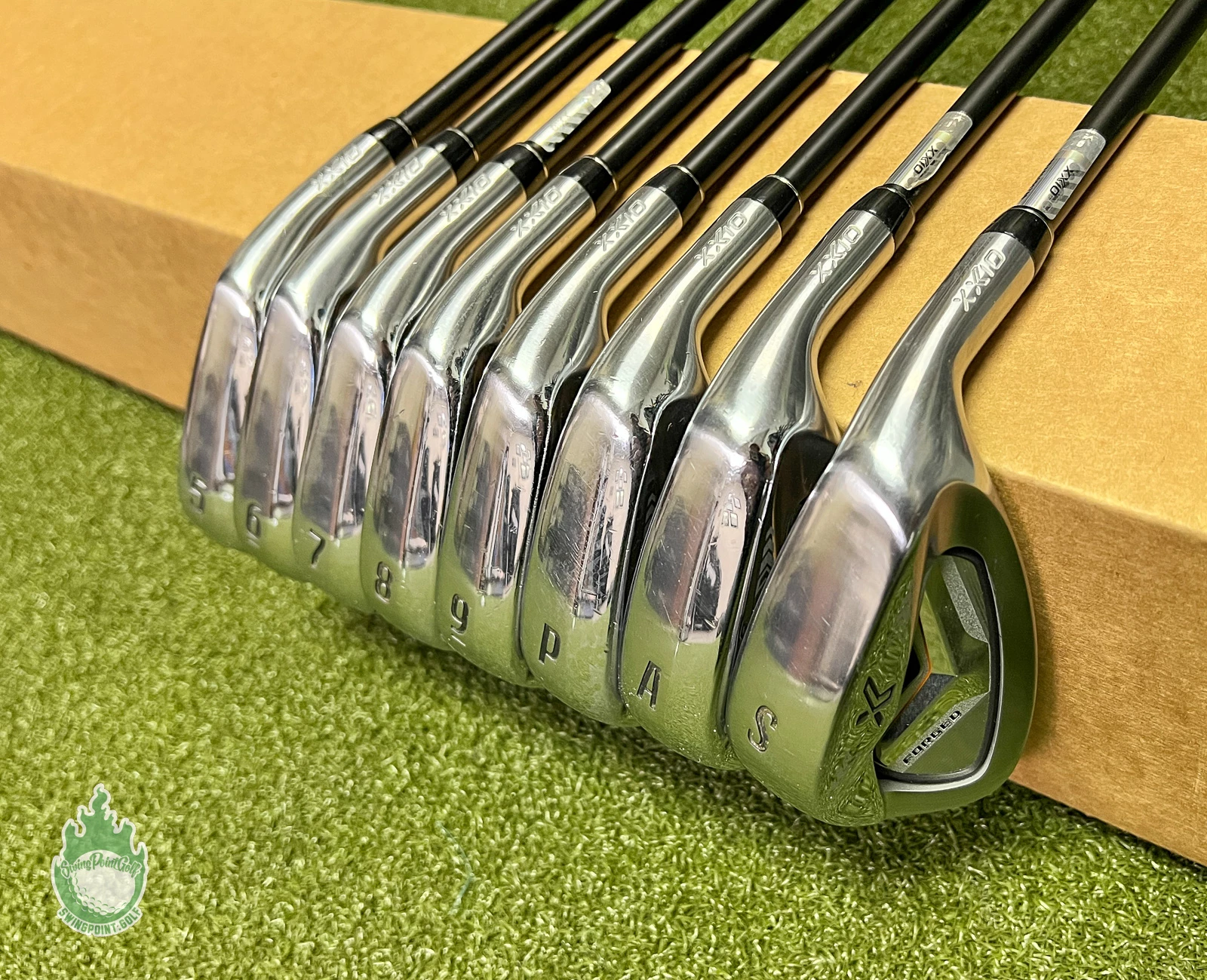 Used XXIO X Black Irons 5-PW/AW/SW AX-1 59g Stiff Flex Graphite Golf Club Set 3 Used XXIO X Black Irons 5-PW/AW/SW AX-1 59g Stiff Flex Graphite Golf Club Set