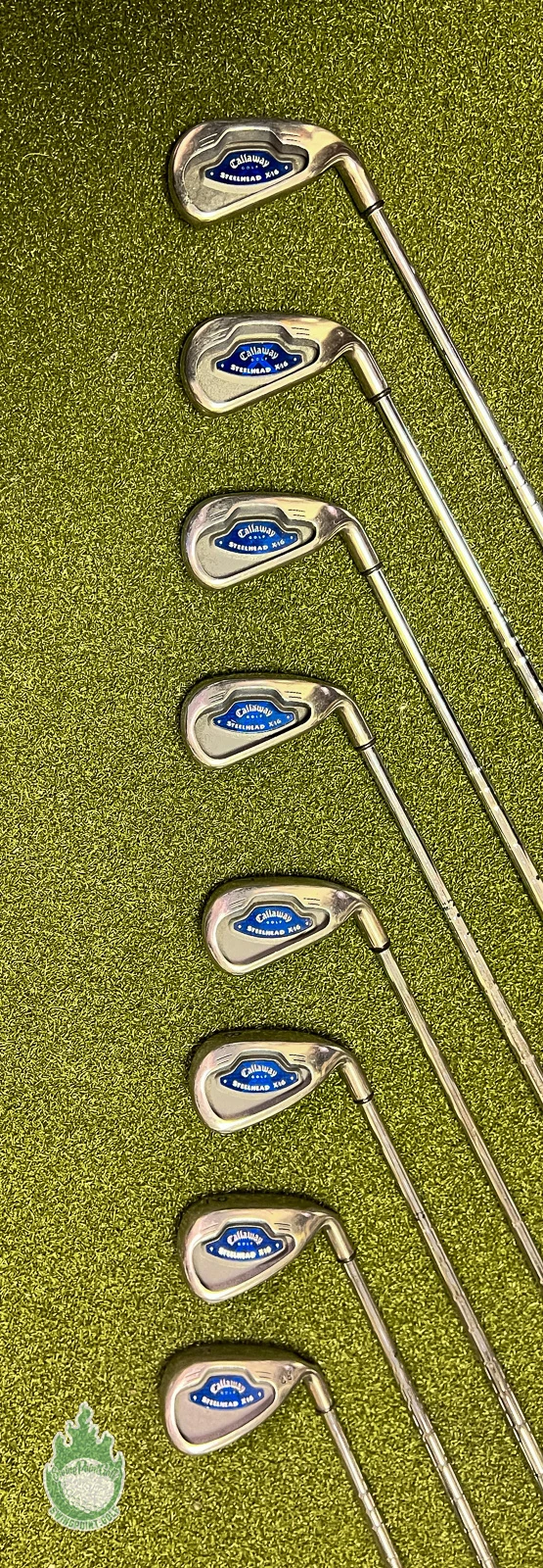 Used Right Handed Callaway Steelhead X-16 Irons 3-PW Uniflex Steel Golf Set 11 Used Right Handed Callaway Steelhead X-16 Irons 3-PW Uniflex Steel Golf Set - Image 9
