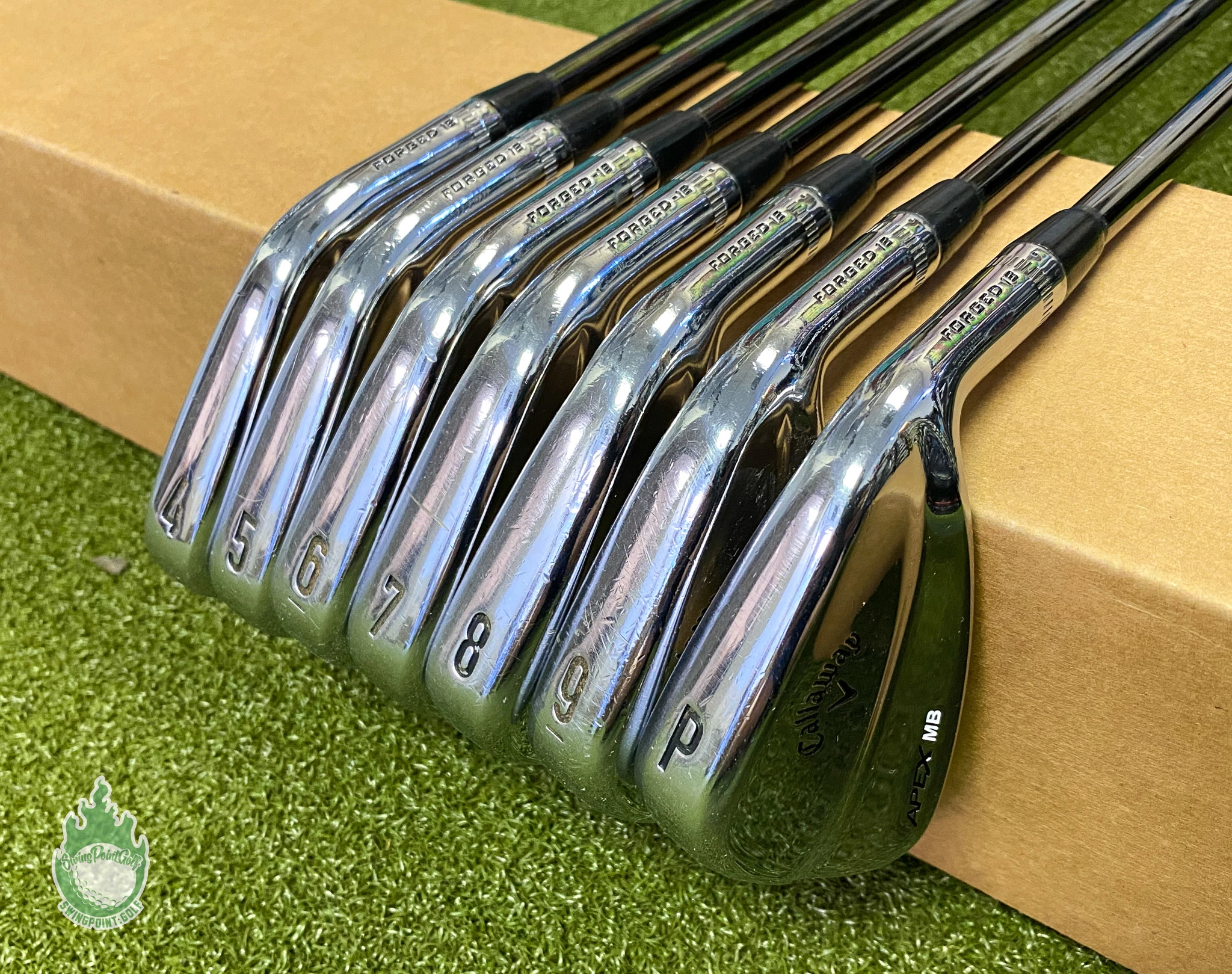 Tour Issue Used Callaway APEX MB ’18 Forged Irons 4-PW 120 Stiff Steel Golf Set 3 Tour Issue Used Callaway APEX MB ’18 Forged Irons 4-PW 120 Stiff Steel Golf Set