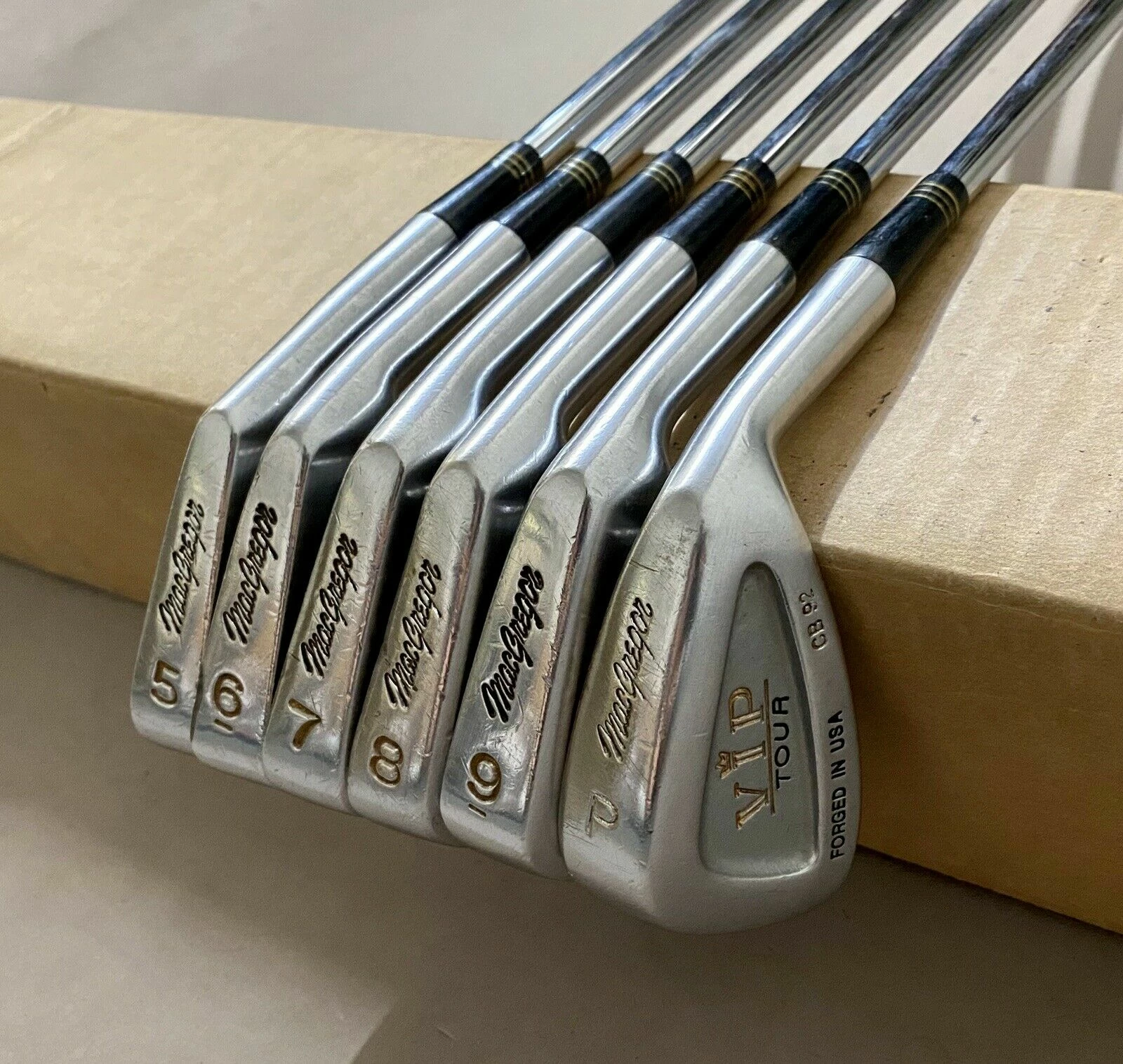 RH MacGregor VIP Tour CB 92 Forged Irons 5-PW Stiff Flex Steel Golf Club Set 3 RH MacGregor VIP Tour CB 92 Forged Irons 5-PW Stiff Flex Steel Golf Club Set